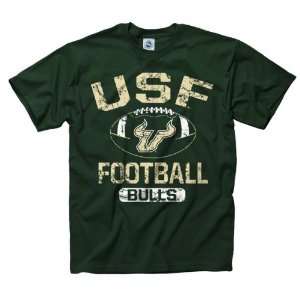  South Florida Bulls Youth Dark Green Jock Football T Shirt 