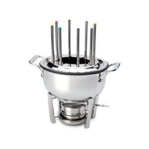   Stainless Steel 3 Qt. Cast Aluminum Fondue Pot: Kitchen & Dining