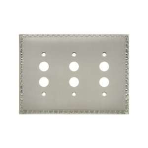   Triple Push Button Switch Plate in Satin Nickel.: Home Improvement