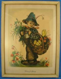 Vintage Framed Hummel Picture Voices of Spring  