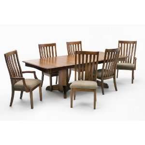  7 pc Highland Park Rectangular Trestle Dining Table Set by 