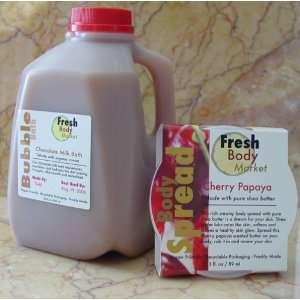 Fresh Body Market Chocolate Milk Bubble Bath Milk Jug & Cherry Papaya 