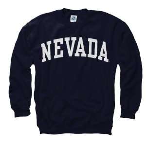  Nevada Wolf Pack Navy Arch Crewneck Sweatshirt: Sports 