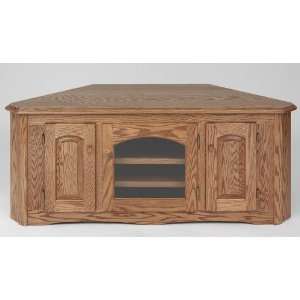   Solid Wood TV Stand Country Oak Plasma LCD Corner Furniture & Decor
