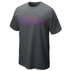   Rangers Charcoal Heather Nike Slidepiece T Shirt