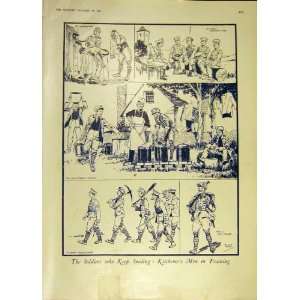  Soldiers Sketch Kitchener Cartoon Ww1 Print 1916