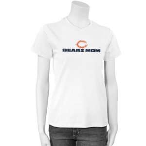  Reebok Chicago Bears White Bears Mom T shirt: Sports 