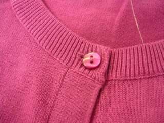 August Silk calypso fuchsia cardigan sweater size M  