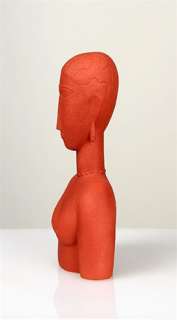 MODIGLIANI Red Female Bust Statue Figurine Sculpture  