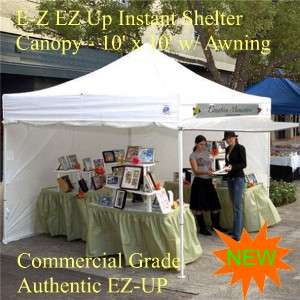 EZ Up Instant Shelter Canopy   10 x 10 w/ Awning  