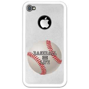  iPhone 4 Clear Case White Baseball Equals Life Everything 