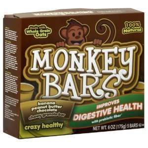 Monkey Brains, Granola Bar Pnutbttr Banana, 6.2 OZ (Pack of 9)