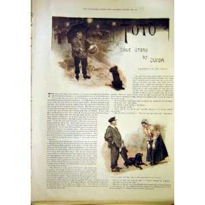 Toto Story Sketches Dog Paget Christmas Old Print 1897 