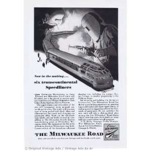  1946 Milwaukee Road Transcontinental Speedliners Vintage 