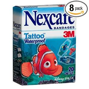 Nexcare Tattoo Waterproof Bandages, Finding Nemo, 20 Count Boxes (Pack 