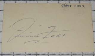 Jimmie Foxx AUTOGRAPH GPC 1955 post card HOF 500hr JSA  