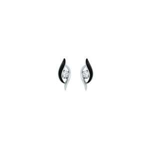 ZALES Sirena™ Black Eyes Drop Earrings in 10K White Gold 1/7 CT. T.W 