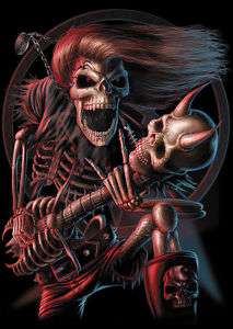 Spiral Direct Bad 2 D Bone Skeleton Guitar Flag gothic  