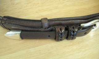   BAHAMA Brown Leather Belt..# TB 5732 size 44Made in Spain  