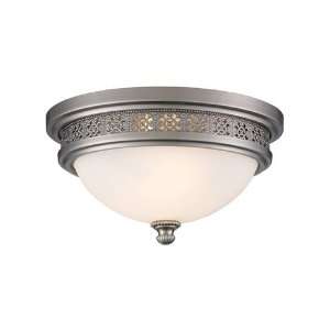  Flush Mount 2 Light In Antique Pewter