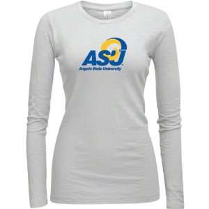  Angelo State Rams White Womens Logo Vintage Long Sleeve T 