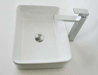 New Rectangluar Porcelain Ceramic Vessel Sink Bathroom Basin Vanity 