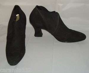 MOOTSIES TOOTSIES Collection Black Suede Boots Booties Shoes Vintage 8 