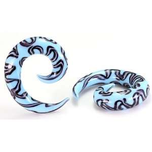    Pyrex BLACKS & BLUES Glass Spiral   Price Per 1  5/8~16mm Jewelry