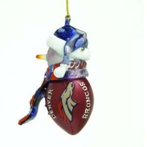  Denver Broncos 3 Striped Acrylic Snowman Ornament: Sports 