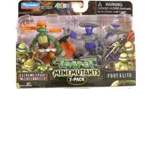 TMNT Mini Mutants  Extreme Sports Michelangelo & Foot Elite Action 