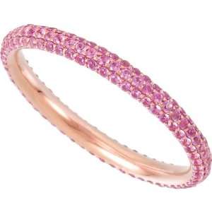  68365 14K Rose Gold Size 7 .50 Pink Sapphire Eternity Band 