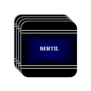 Personal Name Gift   BERTIL Set of 4 Mini Mousepad Coasters (black 