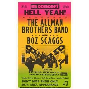 The Allman Brothers Band   Boz Scaggs Concert Poster (1974 