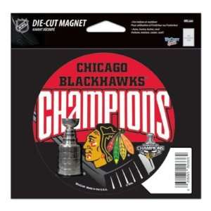  CHICAGO BLACKHAWKS 2010 STANLEY CUP CHAMPS CAR MAGNET 
