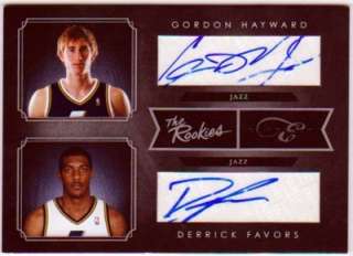 Derrick Favors Gordon Hayward 10 11 Panini Elite Black Box The Rookies 