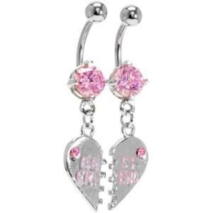  Pink Cubic Zirconia Best Friend Belly Rings: Jewelry