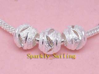 Title 30PcsXSilver Plate Carved Stardust Bead Charms Fit European 