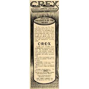 1909 Ad Crex Carpet Company Grass Rugs Floor Covering   Original Print 