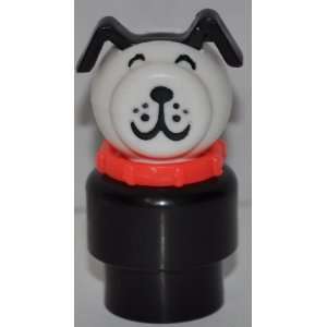  Vintage Little People Puppy Dog (Red Collar, Black Plastic 