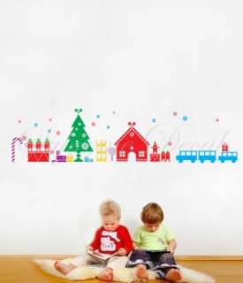 Christmas Decals  Christmas toys Removable vinyl wall art home decor 