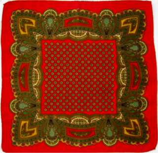 Fine quality pure silk printed pocket square scarf. It features a 