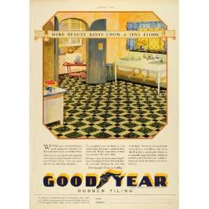 1928 Ad Good Year Rubber Tiling Kitchen Floors Flooring Home 