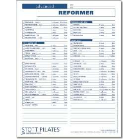  Stott Pilates Advanced Reformer Client Workout Sheets 