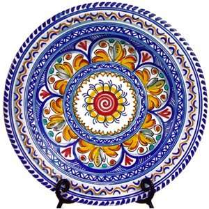 Handmade Ceramic Plate from Spain. Multicolor Pattern:  