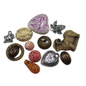  DIY Jewelry Making: 50 pcs of Antiqued Acrylic Beads 