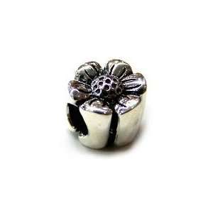 Authentic Carlo Biagi Daisy Bead Charm   .925 Sterling Silver   fits 