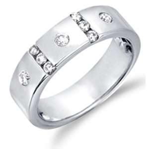 Size   12   14k White Gold Diamond Three 3 Stone Wedding Anniversary 