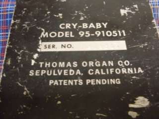   , is the bottom plate from a vintage Thomas Organ Cry Baby wah pedal