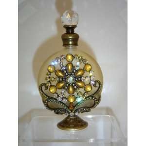  Big Jeweled Perfume Bottle in Amber Color: Home & Kitchen