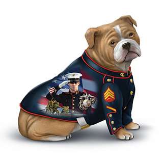 USMC Devil Dog Semper Fi Salute Bulldog Figurine  